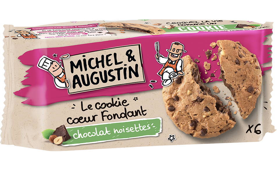 Cookie cœur fondant au chocolat au lait et éclats de noisettes